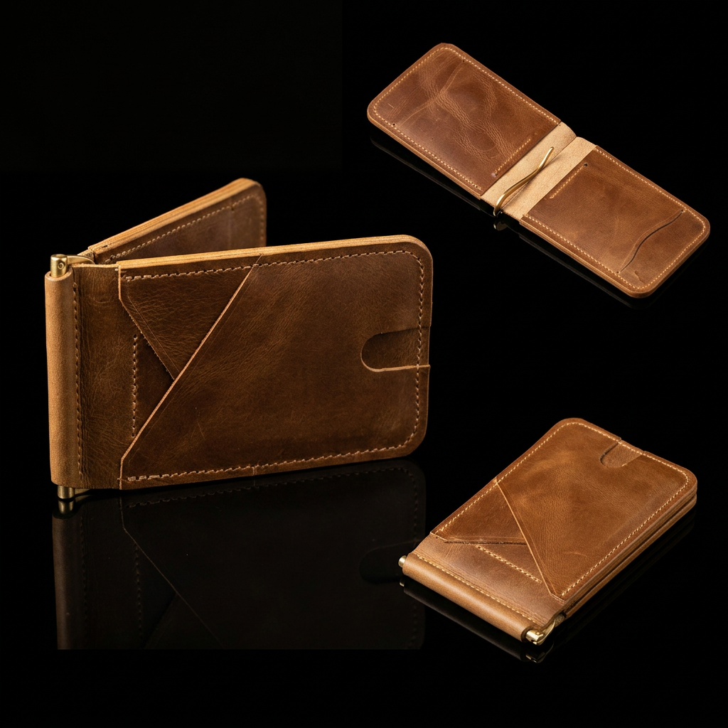 Portefeuille Compact en Cuir Véritable – Zerhoun Signature