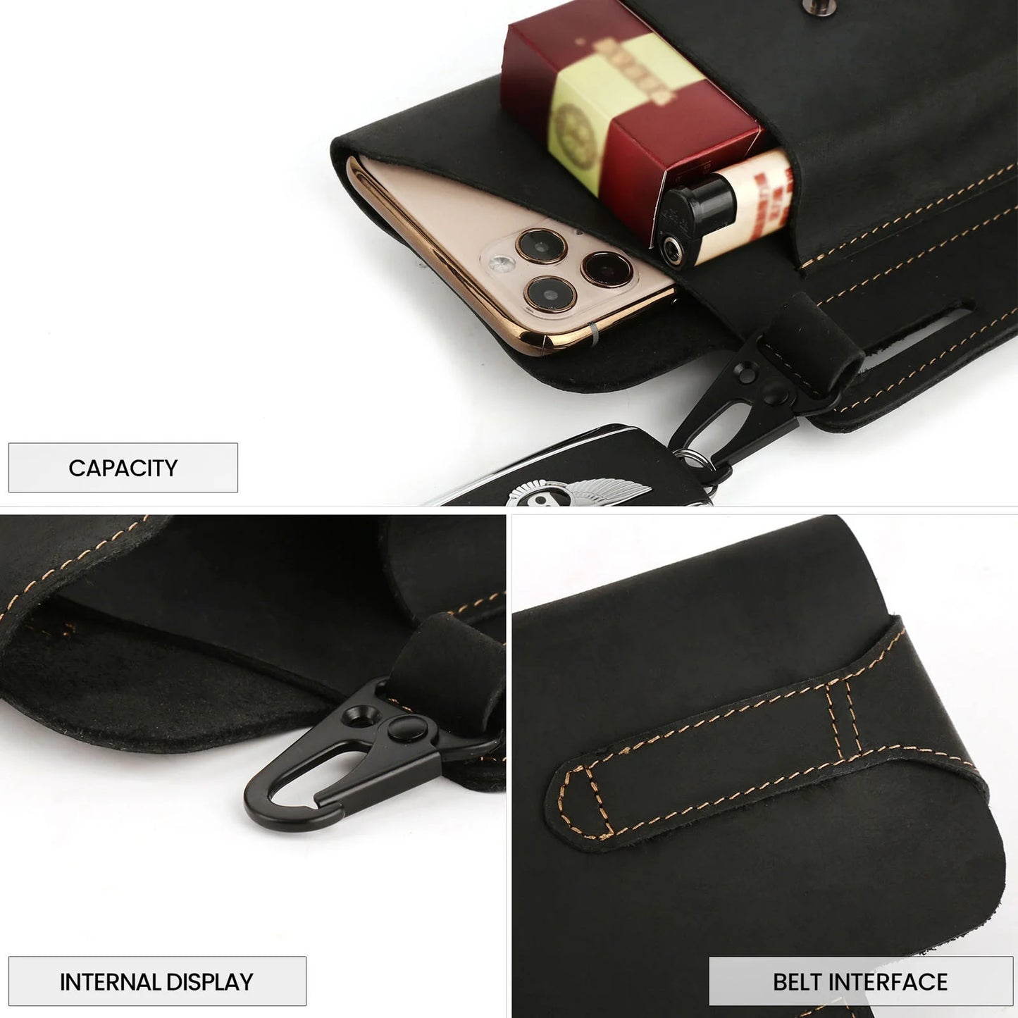 Universal Smart Phone Leather Belt Pouch