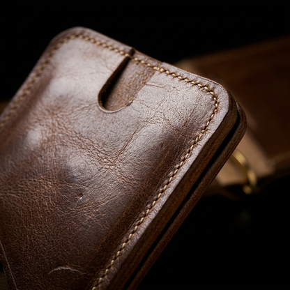 Portefeuille Compact en Cuir Véritable – Zerhoun Signature